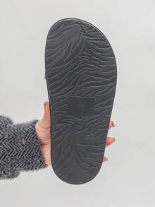 女士夏季休闲平底凉鞋，时尚运动风，舒适套脚拖鞋，适合日常穿着，有粉色、黑色、棕色、蓝色可选，尺码35-43。 - 藍色磨砂 - 查看 8