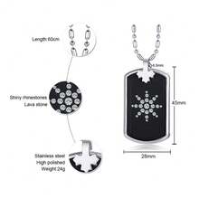 Black Square Quantum Pendant Necklace Anti Radiation Volcanic Stone Anion Energy Necklace For Daily Wear - màu đen - Xem 6