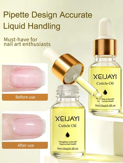 XEIJAYI 1 Bottle 15ml Nail Nutrition Oil, 20ml Plant Nutrition Oil, Nourishing Nail Care, Repairing Cuticles, Moisturizing, Preventing Nail Cracking, Nail Edge Care Tool