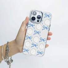 Estampado de pelotas de voleibol y lazos azules sobre fondo gris. Esta elegante funda para teléfono es compatible con Samsung, Apple, OPPO, , etc. Fabricada en TPU flexible, resistente a golpes y arañazos, ofrece una excelente protección contra caídas y un agarre cómodo. Es un regalo ideal para familiares, amigos y seres queridos, y una opción perfecta para festivales. Fundas para iPhone, San Valentín, , fundas para hombre, celulares y accesorios, funda transparente para teléfono. - transparente - Ver 4