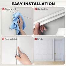 1Pc 2m/78.74 Inch Flexible Wall Decoration Mold Strip, Self-Adhesive Decorative Strip, Wall Decoration, Self-Adhesive Wall Panel, Suitable For Home Interior Decoration Such As Walls, Doors And Windows, For Home DIY Decoration For Home DIY Decoration - A - View 10