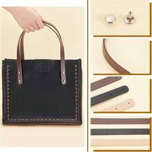 12pcs/6 Colors Synthetic Leather Bag Handles, 24 Inch Short Handbag Replacement Handles With Iron Rivets, Suitable For DIY Handmade Bag Making Accessories, Includes Iron Rivet Packaging, DIY Wallet Making - Multicolor - View 4