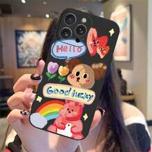 Phone Case: Cartoon Bear Phone Case Compatible with iPhone 17/16/15/14/13/12/11 Pro Max, 17 AIR, 17 PRO - Anti-Drop Full Cover TPU Case for X/XS/XR, XS Max, 7/8/6S Plus/SE/SE3 - Simple Fashion Shockproof Soft Protective Cover - Blanco - Ver 3