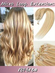 3pack  Ash Blonde Mix Bleach Blonde(18P613#)(30 Or 50 Strands-Shipped At Random)Micro Link Real Human Hair Hair Extensions Nature Black Straight Invisible Micro Beads Thick Micro Ring Hair Extensions  Micro Loop Hair Extensions For Women Daily Use, Like Wedding,Make Up, Date, Christmas Gifts,Party Wigs,Daily Use, Schools, Birthday Banquets, HalloweenAnd Other Occasions,And Theme Parties And So On - S18/613 - 查看 1