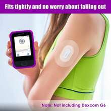 Dex Com G6 Receiver Case Silicone With 20PCS Transparent Patches - Dex Com G6 Sensor Shockproof Anti-Drop Protective Case By YOUSHARES - Purple Case_Patch_20 - View 6