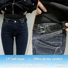 2 PCS Buckleless Belt Hook, Tactical Metal Hook Elastic Belt, Gift For Men & Women, Valentine's Day Gift,Black - màu đen - Xem 5