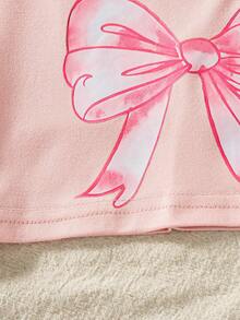 3pcs Baby Girls' Casual Loose Pink Round Neck Butterfly Print Short Sleeve T-Shirt, White Spaghetti Strap Top, And Straight Leg Denim Pants Set, Summer - Pink - View 9