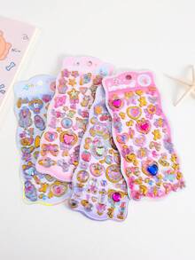 3D Embossed Crystal Stickers, Cute Crystal Stickers, Suitable For Decorating Luggage, Phones And Laptops. Adorable Cartoon Crystal Jelly Decorative Stickers, Anime Peripheral Decorative Stickers, Children's Reward Stickers, Holiday Gifts, And Gifts For Friends. - Multicolor - View 3