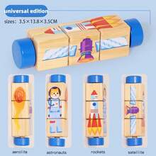 儿童木制旋转积木认知拼图，适合婴幼儿早期教育，提升智力，木制积木配对玩具，旋转积木拼图，动手能力强，启迪大脑，动物认知，锻炼抓握能力，旋转平面拼图，儿童早期教育拼图积木玩具，男孩女孩皆宜，婴儿抓握训练，儿童早期教育拼图积木玩具 - 彩色 - 查看 12