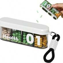 2pcs Portable  Small Medicine Dispenser Mini Compartment Organizer Seven Days Medicine Small Box - Nhiều màu - Xem 5