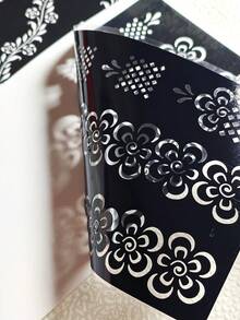 2 miếng dán hình xăm hoa rỗng, miếng dán tạo hình bàn chân để vẽ nghệ thuật cơ thể tạm thời, khuôn mẫu vẽ màu, thích hợp cho các lễ hội và sự kiện, thiết kế Mehndi. - màu đen - Xem 6