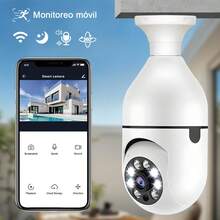 1080p WiFi Bulb Security Camera, 1080p Wireless Bulb Security Camera, E27 Security Camera, Color Night Vision, 360° Rotation, Automatic People Tracking, Two-Way Communication, Smart Home - White - View 13