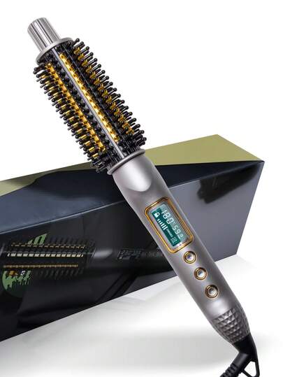 UKLISS 32mm Curling Hair Straightener Brush, Temperature Control, Suitable For Short Hair Styling, Curling And Straightening