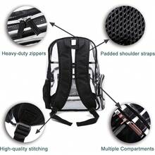 ¡RecomendadoMochila transparente, Mochila de PVC transparente para adultos, Niñas, Niños, Escuela, , Estadio, Trabajo, Viajes¡Top de Temporada - Negro - Ver 3