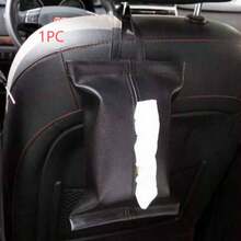 Caja de pañuelos de cuero PU suave, caja de pañuelos rectangular colgante/montada en el automóvil antiarañazos para el asiento trasero, organizador de almacenamiento para automóvil, regalo para fiestas - Múltiples estilos - Ver 3