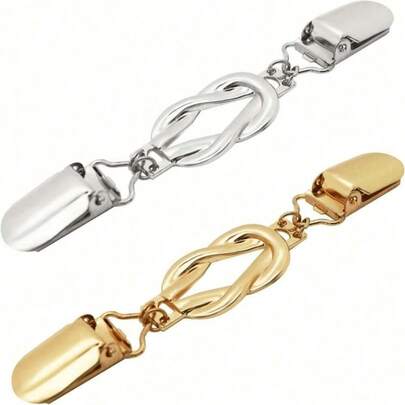 1pc/2pcs Vintage Waist Tie & Shirt Clip, Suitable For Shawls, Cardigans, Sweaters, Clothes And Pants
