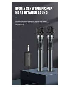 High-Quality Wireless Microphone, Portable Handheld Microphone, Wireless Microphone, Professional Handheld Unidirectional Moving Coil Mute Function, 800mAh Battery, 6.35mm Plug, Blue, Suitable For Karaoke, Gaming, Live Streaming And Video Conferencing, Fashionable Design | Sturdy Structure, Singing Microphone, 2-In-1 Wireless Microphone, Professional Handheld Microphone, Suitable For Karaoke, Parties, Churches, Performance Recording - 彩色 - 查看 12