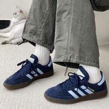 Adidas HANDBALL SPEZIAL Men's And Women's Retro Sports Casual Sneakers - Navy Blue/light Blue - View 2