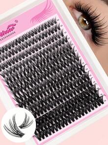 Waloshow Sanishi Lashes 280pcs 40D DIY Cluster Eyelashes C Curl Long Faux Mink Eyelash Extension Mixed Tray - C - View 2
