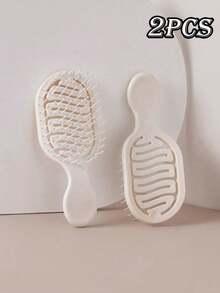 2pcs/1pc Ivory Color Hollow Portable Styling Comb, Hair Brush, Comb, Hair Styling Tool, Hair Product And Accessories, Unisex, Suitable For Hair Salon, Beauty Travel, Multi-Functional Wet & Dry Comb, Suitable For All Hair Types, Mother's Day Gift, Back To School, Travel Essential, Women Hair Accessory, Brush, Hair Brush, Edge Comb - Apricot - View 10