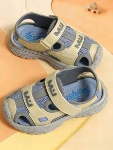 Cute Rhinestone Bow Open Toe Girls Sandals, Breathable Beach Holiday Shoes - Blue - View 1