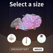 时尚智能LED窗帘灯，3/6/10英尺400颗LED灯珠，USB智能可调光，1条复活节灯带，音乐同步窗帘灯，适用于室内、露台、派对、阳台、情人节、周年纪念日装饰 - 彩色 - 查看 7