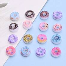 50pcs 9mm Mixed Color 3D Donut Decorative Flat Resin Cabochons, Suitable For Handmade Crafts, Scrapbooking, DIY Projects, Nail Art, Phone Case Making, Etc. - Random Color - View 7