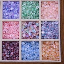 100颗3X6毫米透明金色箔玻璃珠，彩色算盘玻璃珠，非常适合制作手链、项链、耳环等珠宝首饰，DIY工艺品礼品 - Gold foil - 查看 7