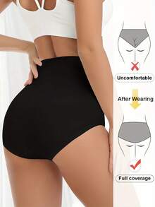 QUASTI 4-Pack High-Waisted Tummy-Control Briefs, Elegant, Comfortable, Breathable, And Stretchy Women's Underwear With Crisscross Strap Design For A Comfortable Fit. - 彩色 - 查看 3