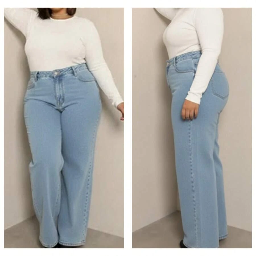 Wideleg Plus Size Premium - Delave - View 1