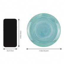 2pcs 7.5 Inch Ceramic Plates, Japanese Rustic Style Dual-Color Options (Light Yellow/Light Blue), Handmade Spiral Texture, Rounded Edge Design, Microwave/Dishwasher/Oven , Easy To Clean And Scratch-Resistant, Suitable For Serving Steak, Pasta, Salad And Breakfast, Ideal For Wabi-Sabi Home Decor, Japanese-Style Light Meals, Daily Dining And Snack Parties - Multicolor - View 8