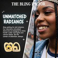 2 PCS Grills For Your Teeth Grillz Teeth Men Hip Hop Gold Tooth Cap Fake Grillz Mouth Teeth 90s Accessories For Women - 如圖 - 查看 6
