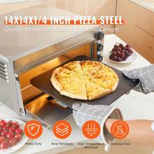 Pizza Steel, 14" X 14" X 1/4" Pizza Steel Plate For Oven, Pre-Seasoned Carbon Steel Pizza Baking Stone With 20X Higher Conductivity, Heavy Duty Rustproof Pizza Pan For Outdoor Grill, Indoor Oven - 黑色 - 查看 2