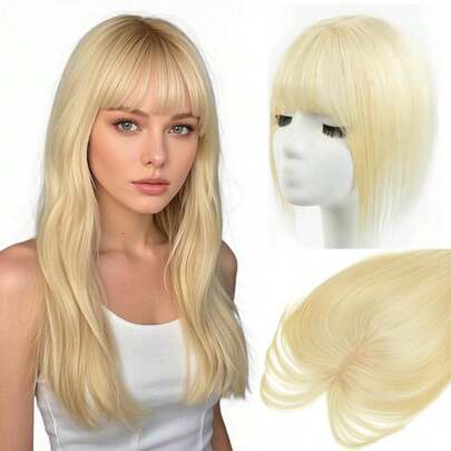 Postizo con punta suiza extragrande de 5x9 cm y parte superior de monofilamento para cabello fino, solución para la caída del cabello, postizos con clip, aumento de volumen para cabello fino y delgado, cobertura en la parte superior de la cabeza