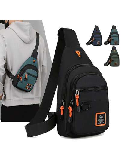 1 pieza Bolsa de cintura multifuncional para almacenamiento de teléfono móvil para hombres, bolsa de pecho para deportes al aire correr