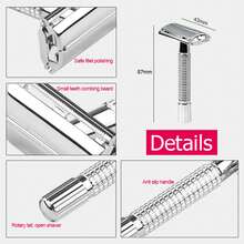 univinlions 1 Or 2pcs Vintage Razor With 5 Blades, Suitable For Hair Removal On Beard, Face, Body, Underarms, Eyebrows, Bikini Area - Multicolor - View 3