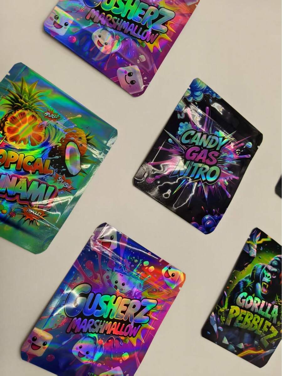 50/100/200pcs 3.5g Mylar Bags | Exotic, Gift, Storage, Ziplock, Party Packs, Zipper, Resealable Bags | Suitable For Christmas, Halloween, Event Party | Style 75, Made Of Polypropylene. - 100個 - 查看 1