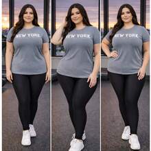 Women's Gym T-Shirt, Breathable And Soft, Long Line, Plus Size, Covers Your Buttocks. - NEW YORK MIX - Xem 2