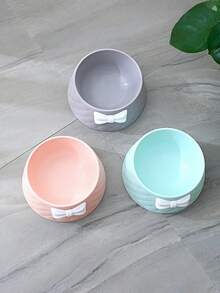 1pc Diamond Shaped Bow Pet Bowl, Protects Pet's Neck, Available In Multiple Colors - 800ml - View 5