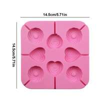 1/2pcs 8-Cavity Heart & Round Lollipop Mold, Suitable For DIY Baking, Candy, Chocolate, Soap, Wax, Resin - Non-Stick Silicone Mold - Pink - View 5