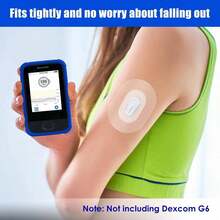 Dex Com G6 Receiver Case Silicone With 20PCS Transparent Patches - Dex Com G6 Sensor Shockproof Anti-Drop Protective Case By YOUSHARES - Blue Case_patch_20 - View 7