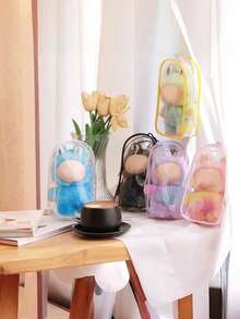 1pc Transparent Display Bag For Labubu, Single Piece 1 Transparent Display Bag, Suitable For Labubu, Square Blind Box Hanging Bag, With Waterproof And Dust-Proof Multi-Functional Characteristics, Very Suitable For Storing Dolls And Small Accessories - Multicolor - View 3