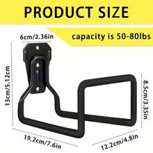 Heavy Duty Metal Garden Hose Holder – Wall Mounted Water Hose Organizer With Rust-Proof Coating (Black, 18-Inch, Outdoor Use) - 預設 - 查看 9