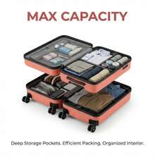 20-Inch ABS Hard-Shell Carry-On Luggage Case With Silent Rotating Wheels That Can Rotate 360°. The Seamless Pattern Is Durable And Resistant To Drops. The Best Choice For Business Trips Or Travels. Rose Gold. Luggage Suitcase Trolley Suitcase Suitcase Travel Luggage Suitcases Travel Luggage Suitcase Bag Large Capacity Luggage With Wheels Cruise Essentials Travel Essentials Holiday Essentials Vacation Essentials - Rose Gold - View 8