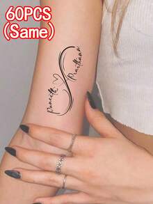 Customized Tattoo Design, Tattoo Phrase, Couples Tattoo Idea, Infinity Symbol Tattoo, Customized Tattoo Design, Personalized Couples Anniversary Gift, Customized Name Logo, Ready-Made Logo, Personalized Name Logo, Couples Tattoo, Gift For Loved One, Tattoo For Loved One - Multicolor - View 13