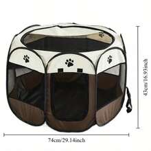 Portable Pet Playpen, Foldable Pet Exercise Fence Tent, Dog Puppy Cat Rabbit Indoor Outdoor Camping Game House - Multicolor - View 3