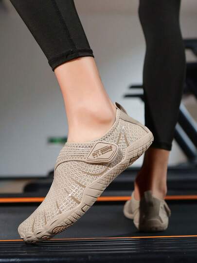 1双女士条纹夏季水鞋，魔术贴搭扣，五趾速干游泳鞋，低帮防滑户外徒步赤足鞋，沙滩涉水鞋，舞蹈鞋，瑜伽鞋，健身运动鞋