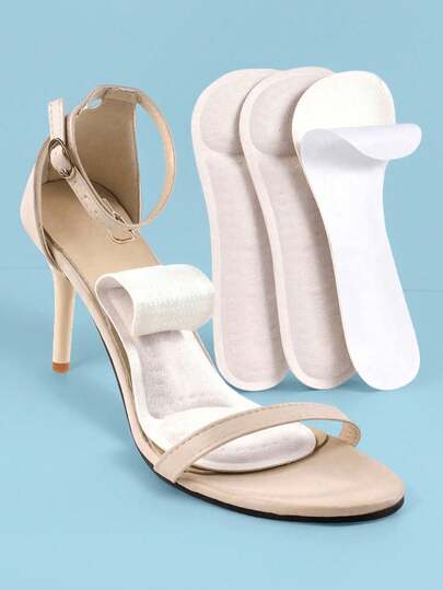 1 Pair Summer Sandal Insoles, Self-Adhesive Forefoot Cushion, Sweat-Absorbing Breathable Anti-Slip, Comfortable For High Heels & 3/4 Shoes