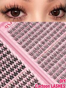 352pcs Large-Capacity Eyelash Booklet Featuring Cartoon-Style False Eyelashes, Anime-Style False Eyelashes, Natural-Looking False Eyelashes, And Fairy-Style False Eyelashes. Comes With An Eyelash Adhesive Kit. Suitable For Beginners, Perfect For Everyday Makeup, Weddings, Parties, Holiday Celebrations, Mother's Day, Halloween, Christmas, And New Year's. Includes Eyelash Clusters, Lash Sets, Individual Eyelashes, And False Eyelashes. - 黑色 - 查看 2