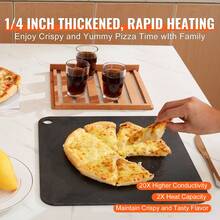 Pizza Steel, 14" X 14" X 1/4" Pizza Steel Plate For Oven, Pre-Seasoned Carbon Steel Pizza Baking Stone With 20X Higher Conductivity, Heavy Duty Rustproof Pizza Pan For Outdoor Grill, Indoor Oven - 黑色 - 查看 3
